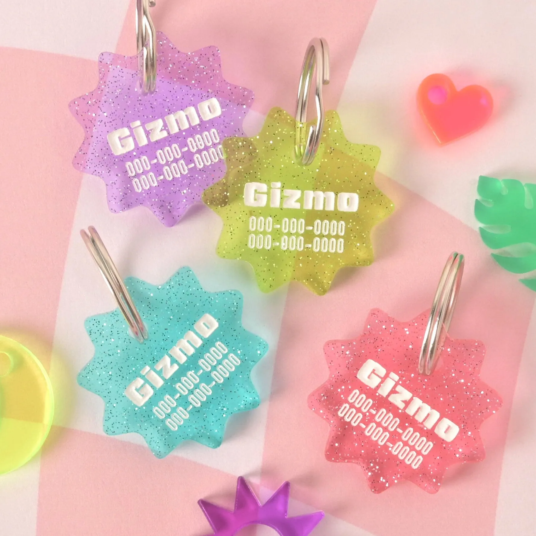 Squiggle Sunburst Personalized Pet Tag